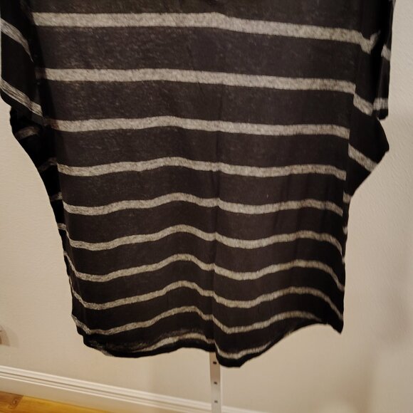 Time and Tru Top Women's Plus Size Short Sleeve Top Size XXL Striped Black - Picture 4 of 10